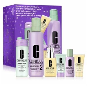 Clinique Great Skin Everywhere 3-Step Set For Dry/Combination Skin New In Box